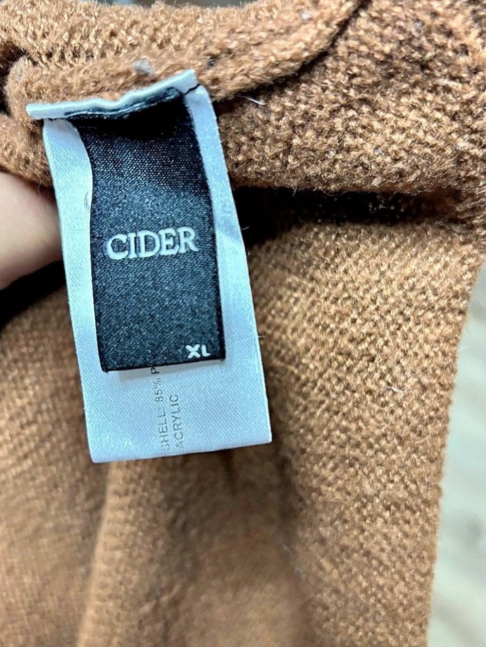 CIDER Floral Embroidery Knotted Cardigan Brown XL - Picture 9 of 10